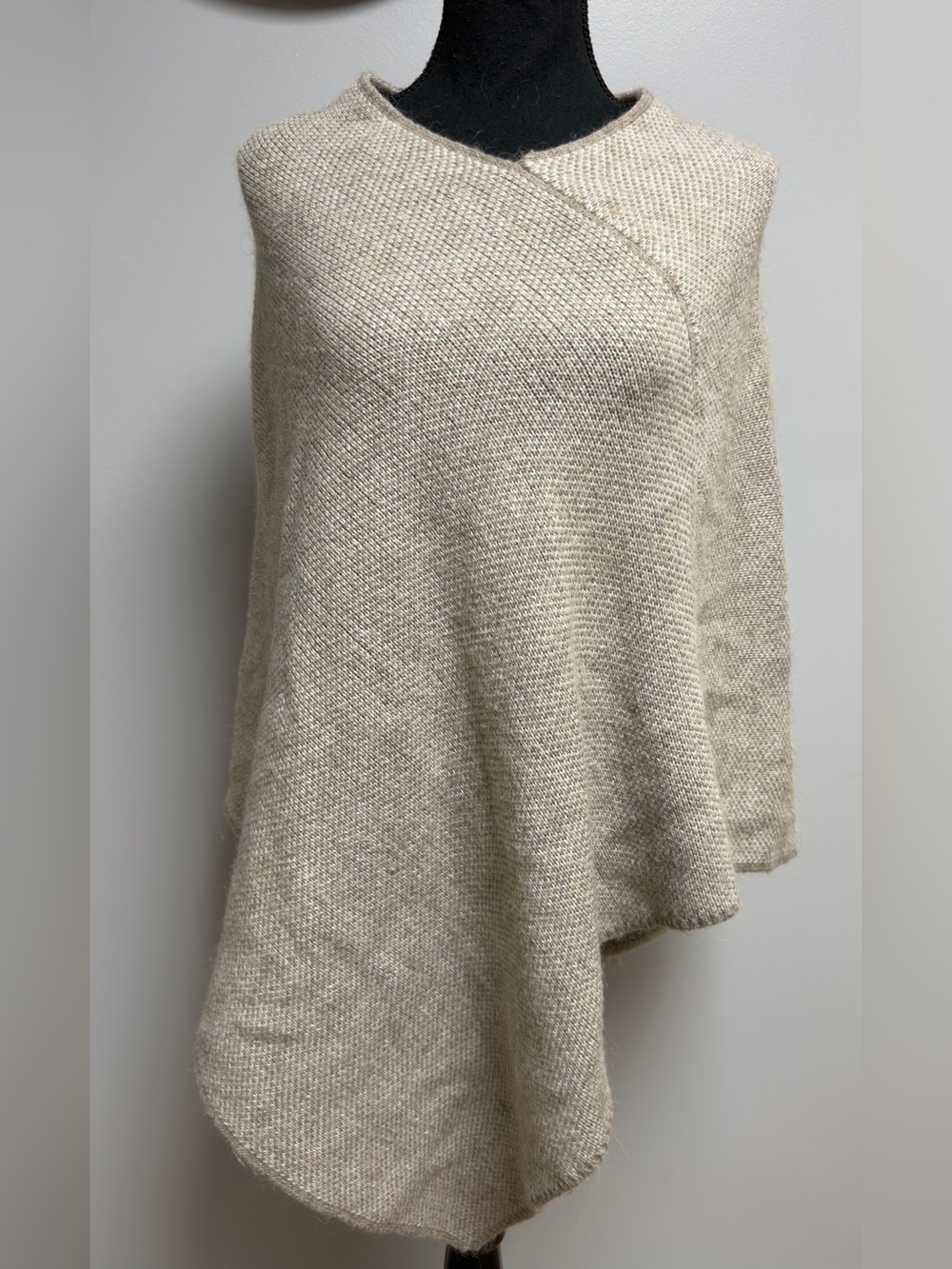 Fratelli Talli Italy Asymmetrical Knit Poncho Cape Wool Alpaca One Size